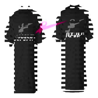 Pink Ribbon Just Cure It Support Breast Cancer Month Warrior T-Shirt - Monsterry