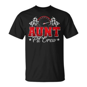 Pit Crew Race Car Racing Aunt Family Birthday Party T-Shirt - Thegiftio UK