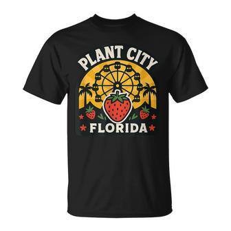 Plant City Florida Retro Festival Vibes Strawberry Florida T-Shirt | Mazezy