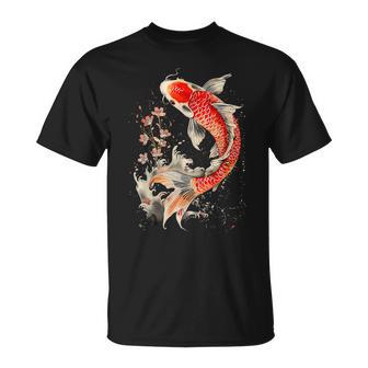 Poisson Koi Japonais Et Fleurs Natation Poisson Tatouage T-Shirt - Cadeauxyz