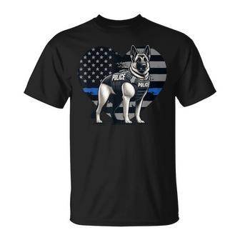 Police K9 Police Dog Police Flag T-Shirt - Thegiftio UK