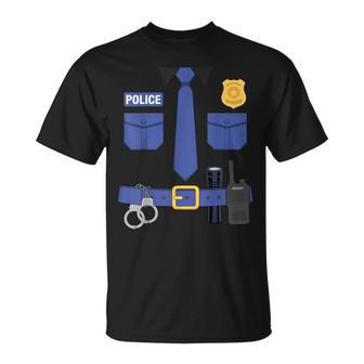 Police Officer Uniform Costume Halloween T-Shirt - Thegiftio UK