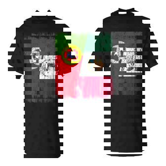 Portugal Mexique Demi-Drapeau Portugais Patrimoine Mexicain T-Shirt - Cadeauxyz