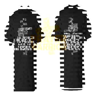 Prayer Warrior Faith God Cross Camo Jesus Christian Women T-Shirt - Monsterry