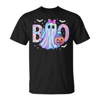 Preppy Halloween Boo Ghost Coquette Bow Boo Jee Ghost T-Shirt - Thegiftio