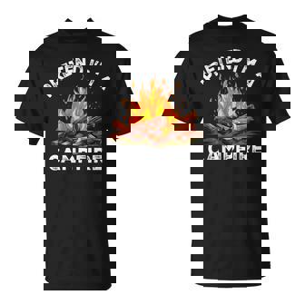 Pretend I'm Campfire Camping Holiday Halloween Costume T-Shirt - Thegiftio