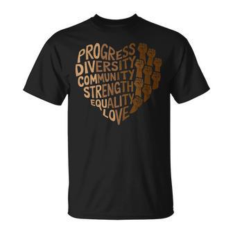 Progress Diversity Equity Black History Melanin Girls T-Shirt - Thegiftio UK