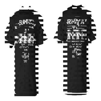 Promoted To Nana Est 2025 First Time Grandma To Be T-Shirt - Monsterry