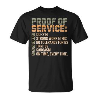 Proof Of Service Dd-214 Tinnitus Strong Work Ethic Military T-Shirt - Thegiftio UK