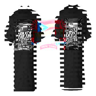 Puerto Rican Brooklyn New York Puerto Rico By K -Adults Black Small Crew Neck Short Sleeve Modern Classic Letter Print 1 Count T-Shirt | Mazezy