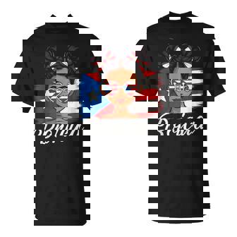 Puerto Rico Hispanic Heritage Messy Bun Puerto Rican Boricua T-Shirt - Monsterry