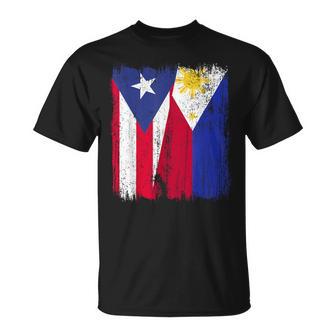 Puerto Rico Philippines Half Flag Puerto Rican Filipino T-Shirt - Thegiftio UK
