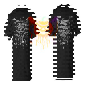 Pumpkin Halloween Baseball Ice Cream Drip Spooky Boys Youth T-Shirt | Seseable UK