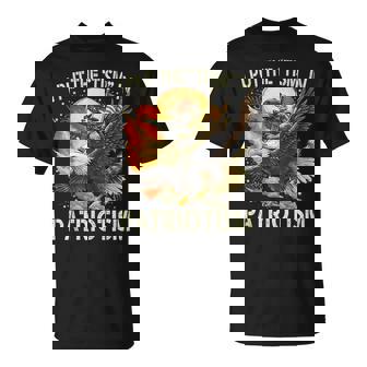 I Put The “Tism” In Patriotism Retro Eagle Raccoon Usa Flag T-Shirt - Monsterry