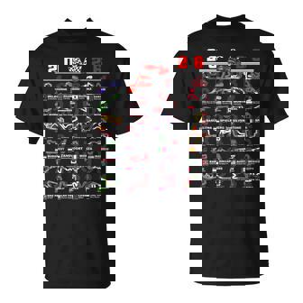 Race Car Enthusiast Motorsport Racing Fan World Flags T-Shirt | Seseable CA