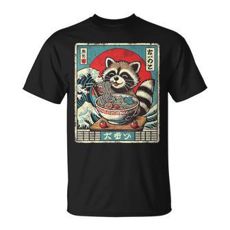 Racoon Ramen Japanische Lustige Grafik Kawaii Racoon Anime T-Shirt - Geschenkecke