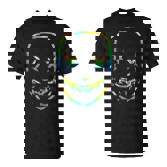 Rainbow Techno Face Breakcore Cybergrind Industrial Hardcore T-Shirt | Mazezy