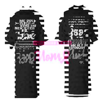 Raised By My Heroe Pink For Mom Breast Cancer Awareness Son T-Shirt - Monsterry