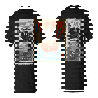 Ramen Cat Gamer Kawaii Divertido Japonés Retro Camiseta unisex - Regaloses