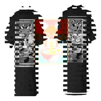 Ramen Japanese Kawaii Fox Graphic Anime T-Shirt | Mazezy