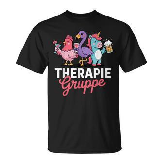 Therapie Gruppe Flamingo Ausflug Mädelsabend Party Mädels T-Shirt - Geschenkecke