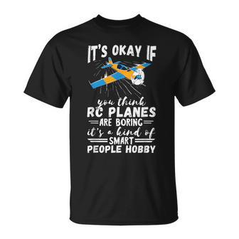 Rc Plane Smart People Hobby Airplane Lover Rc Pilot Model T-Shirt - Thegiftio UK