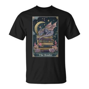 The Reader Tarot Card Book Dragon Romantasy Fantasy Bookish T-Shirt - Thegiftio UK