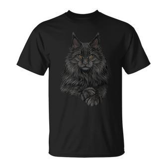 Realistischeüße Maine Coon Katzeitzend Für Liebhaber Tiere T-Shirt - Geschenkecke