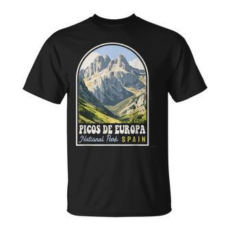 Recuerdo Deiaje Retro Del Parque Nacional De Los Picos De Europa Camiseta unisex - Regaloses