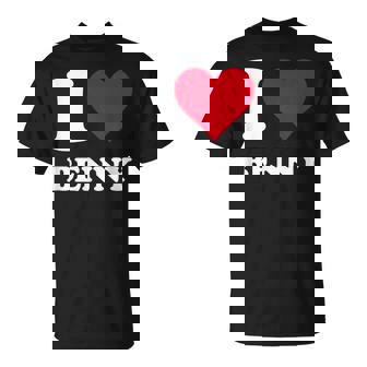 Red Heart I Love Benny T-Shirt | Mazezy