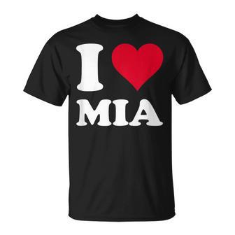 Red Heart I Love Mia T-Shirt - Thegiftio UK