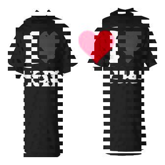 Red Heart I Love Yuri T-Shirt - Monsterry