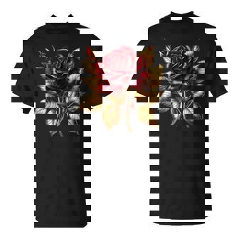 Red Roses Flower Of Cute Red Roses Flower Gardening T-Shirt | Mazezy