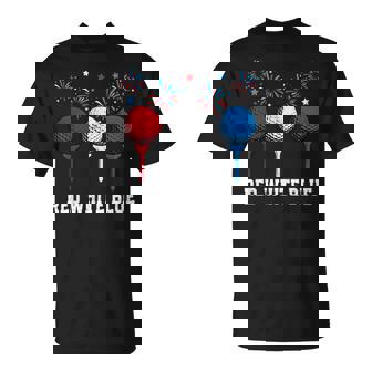 Red White Blue Golf Patriotic Golf 4Th Of July Golf Outfits T-Shirt - Thegiftio