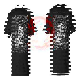 Renard Mystique Japonais À Neuf Queues Kitsune Dragon Renards T-Shirt - Cadeauxyz