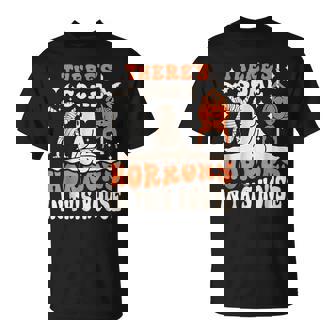 There's Some Horrors In This House Ghost Pumpkin Halloween T-Shirt - Thegiftio