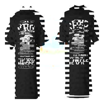 Retirement Retired Camper Camp Camping Small Black T-Shirt - Thegiftio