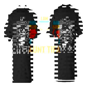 Retro I Am Aunt Tifa Cat 86 47 Vintage Coffee Cat 8647 T-Shirt - Thegiftio