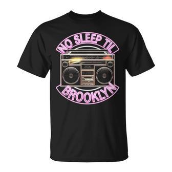 Retro Boombox No Sleep Til Brooklyn T-Shirt | Mazezy