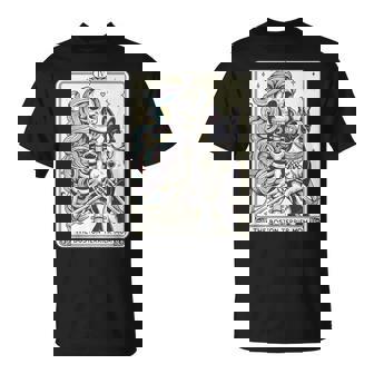 Retro Boston Terrier Mom Tarot Card Skeleton Dog Mama T-Shirt - Monsterry