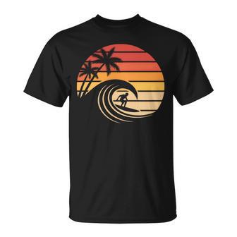 Retro Deurf Al Atardecer Intage Paraurfista De Playa Manga Larga Camiseta unisex - Regaloses