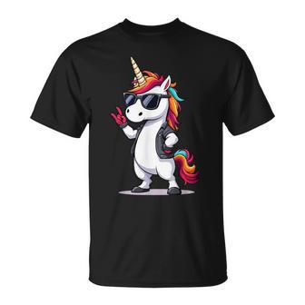 Retro Einhorn Rock Musik Kinder Frauen Lustiges Einhorn T-Shirt - Geschenkecke