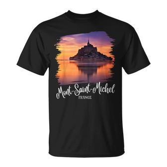 Retro France Souvenir Mont Saint Michel T-Shirt | Mazezy