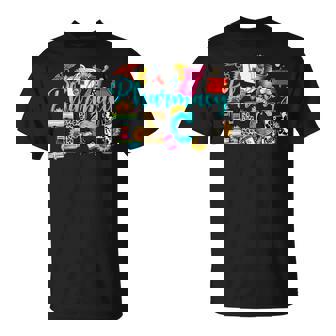 Retro Leopard Pharmacy Tech Pharmacist Certified Pharm Tech T-Shirt | Mazezy