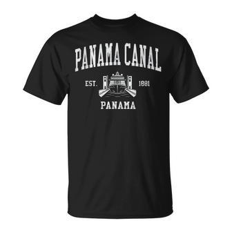Retro Panama Canal Cruising Ship In Locks Vintage Graphic T-Shirt | Mazezy