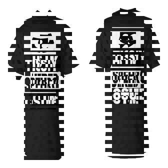 Retro This Is My Superhero Costume Lazy Costume Mask T-Shirt | Mazezy