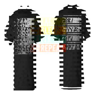 Retro Vintage Eat Sleep Fly Repeat Pilot For Men T-Shirt | Seseable UK