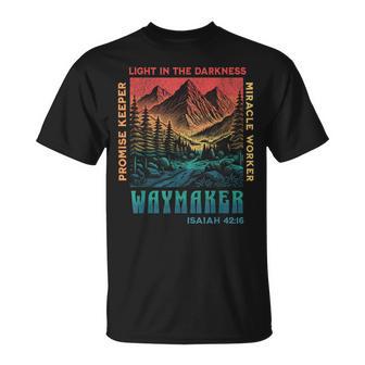 Retro Waymaker Promise Keeper Miracle Worker Jesus Christian T-Shirt - Thegiftio UK