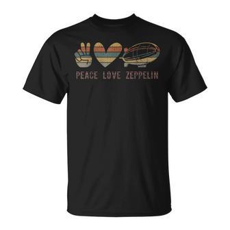 Retro Zeppelin 70S Dirigible Blimp Airship Zepelin Zepplin T-Shirt - Thegiftio UK