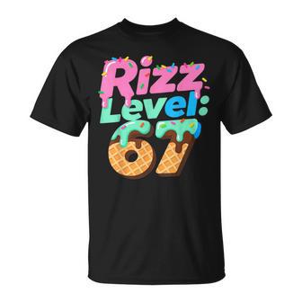 Rizz Level 67 Meme Ice Cream Drip Meme Six Seven 6 7 T-Shirt - Thegiftio UK